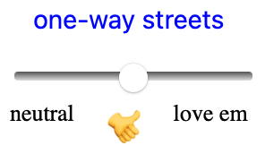 one way street knob